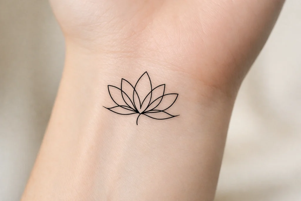 1. Minimalist Line Art Lotus