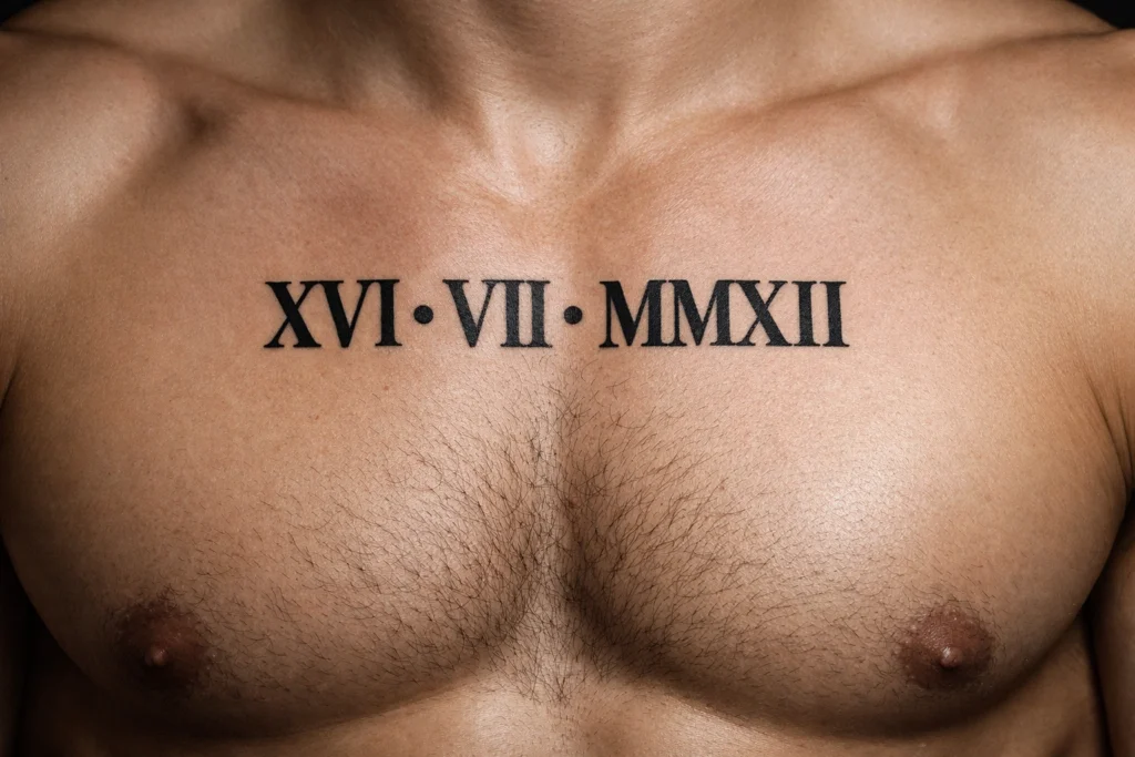 10. Chest Number Tattoo