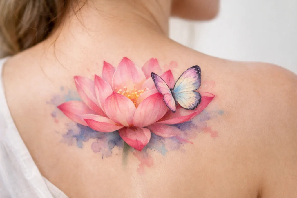 14. Lotus with Butterfly Tattoo