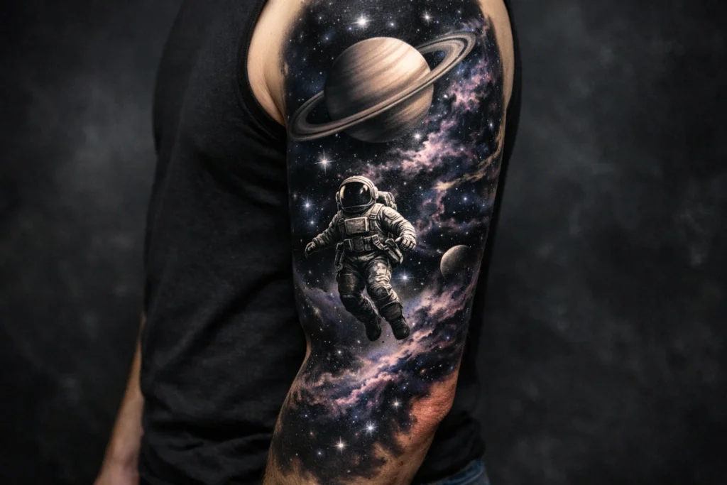 14. Space and Cosmic Half Sleeve