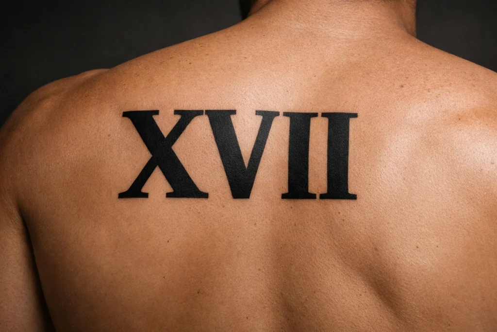 15. Shoulder Blade Number Tattoo