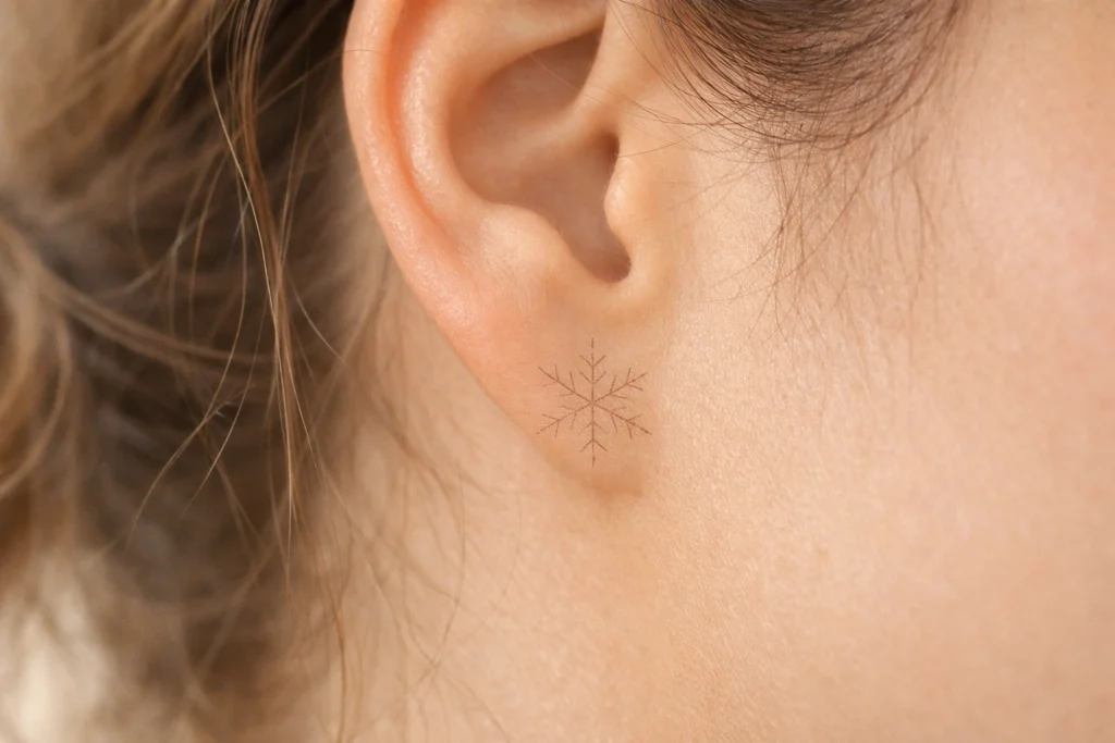 3. Fine Line Minimalist Snowflake