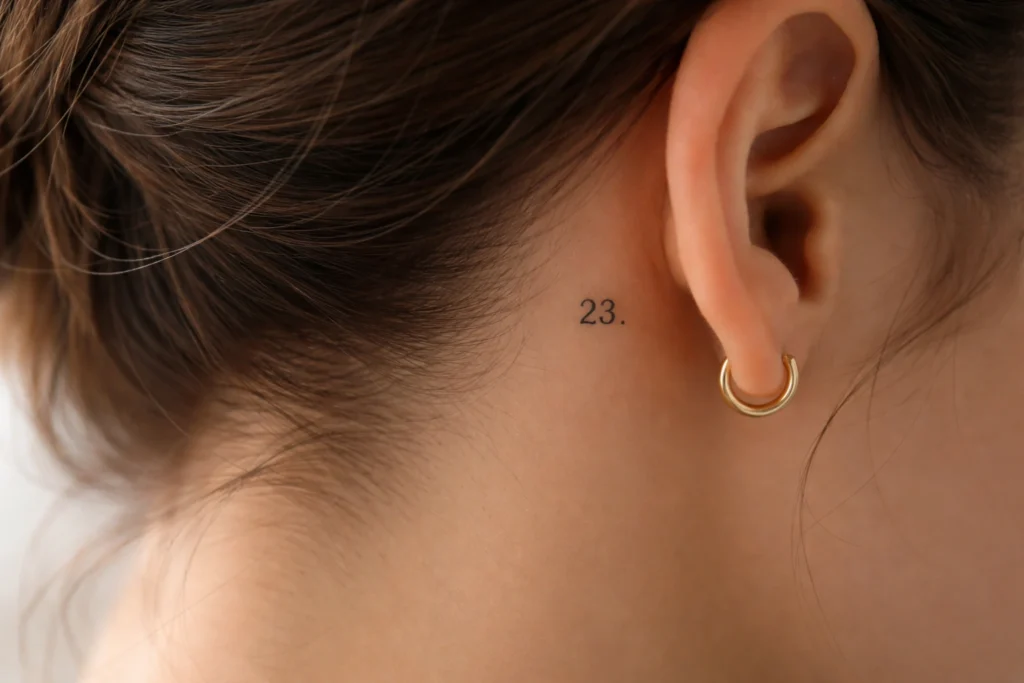 4. Behind the Ear Number Tattoo