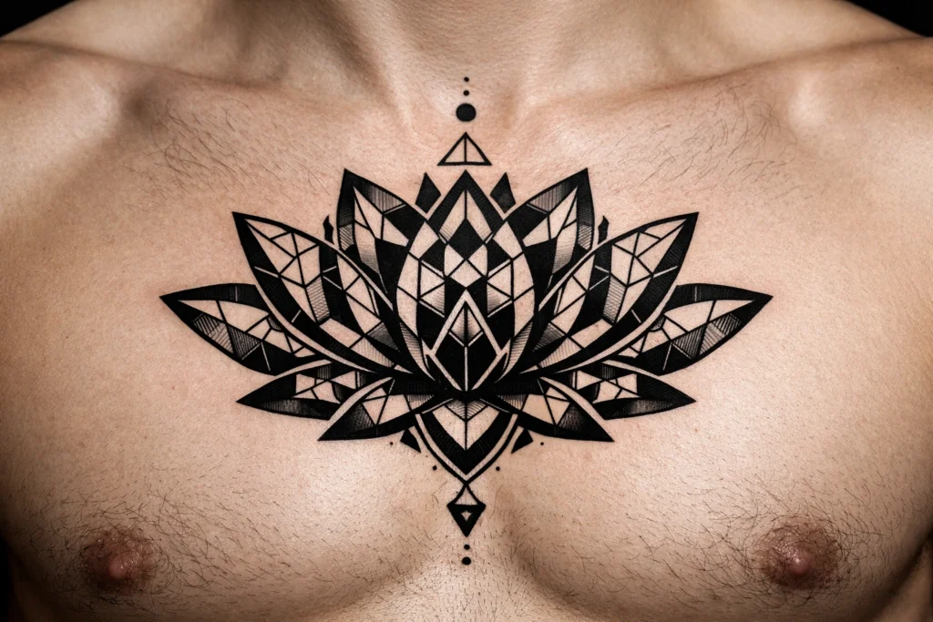 4. Geometric Lotus Tattoo