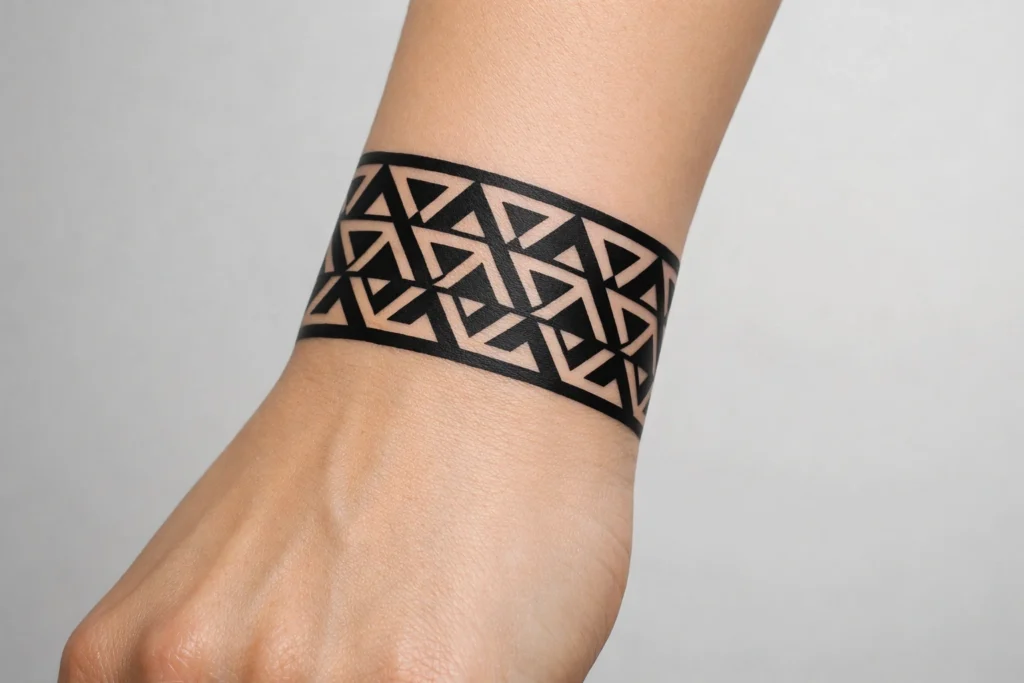 5. Geometric Wrap Around Wrist Tattoos