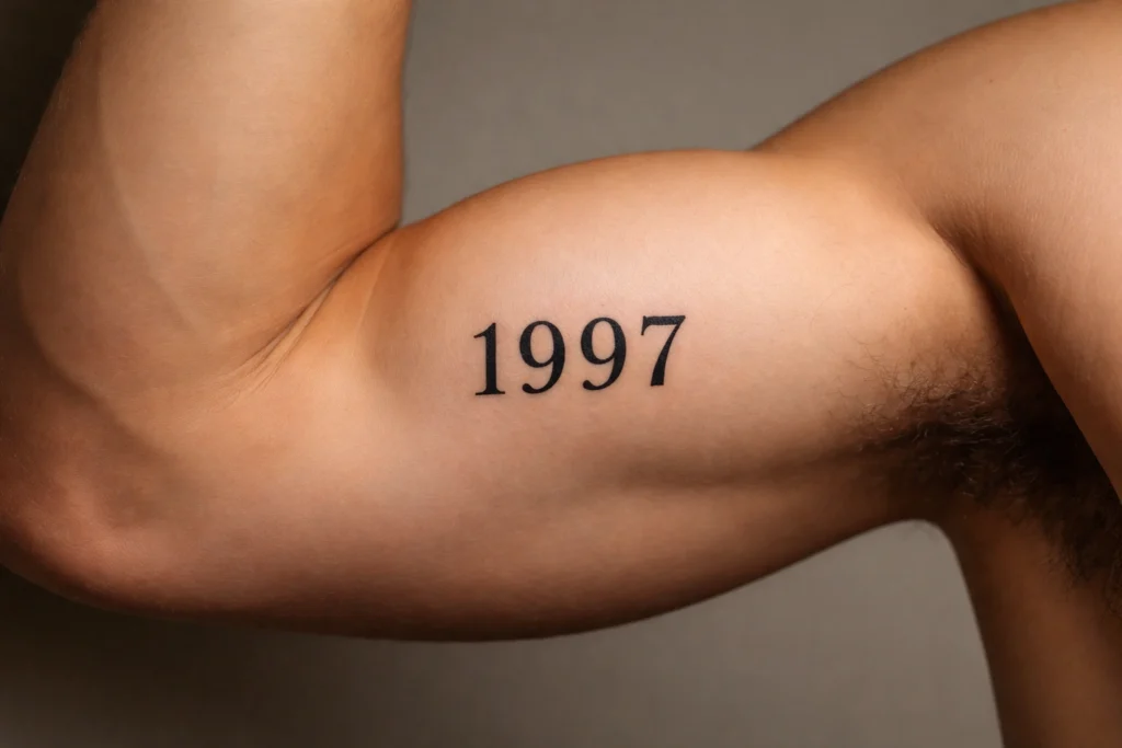 6. Inner Bicep Number Tattoo
