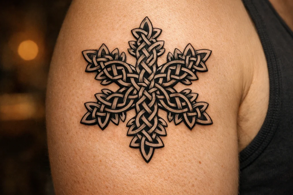 7. Celtic Snowflake Tattoo