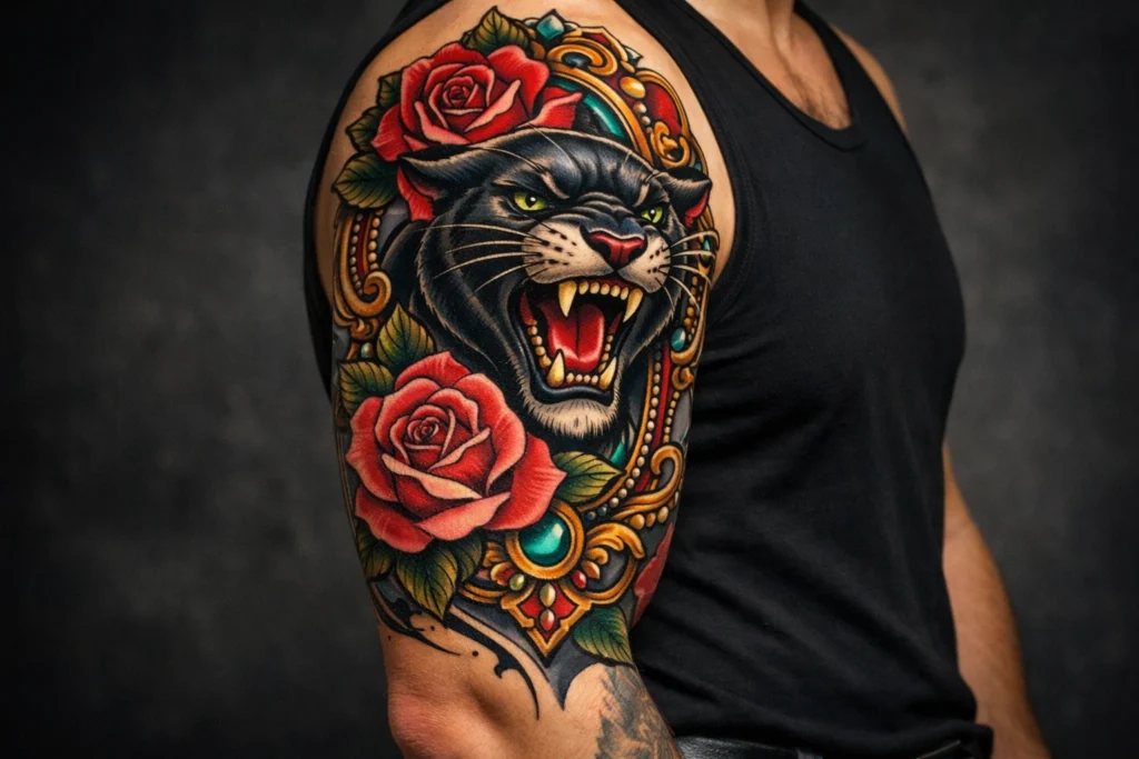 8. Neo-Traditional Half Sleeve