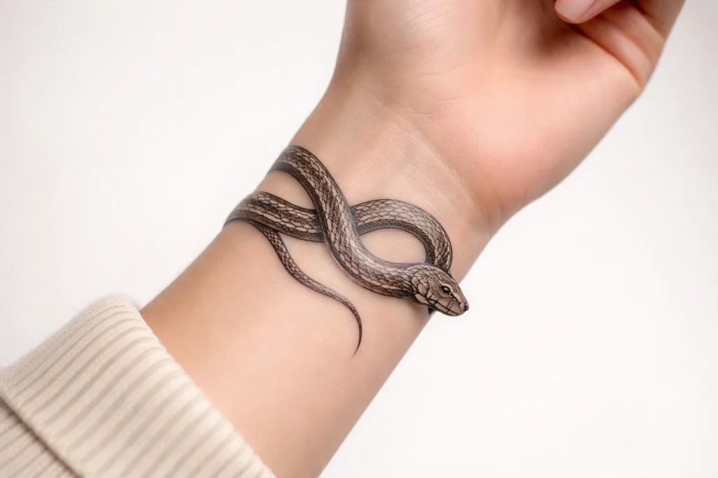 8. Snake Wrap Around Wrist Tattoos