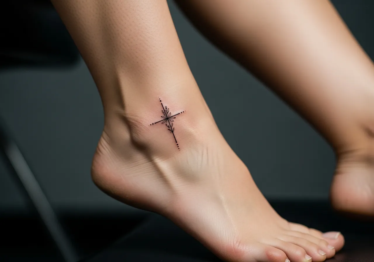 Ankle Cross Tattoo