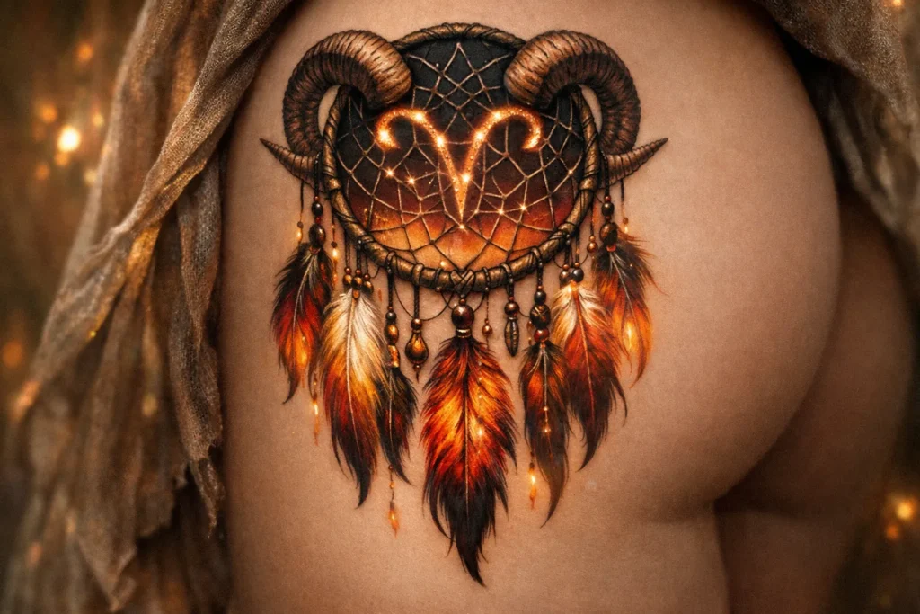 Aries Dreamcatcher Tattoos