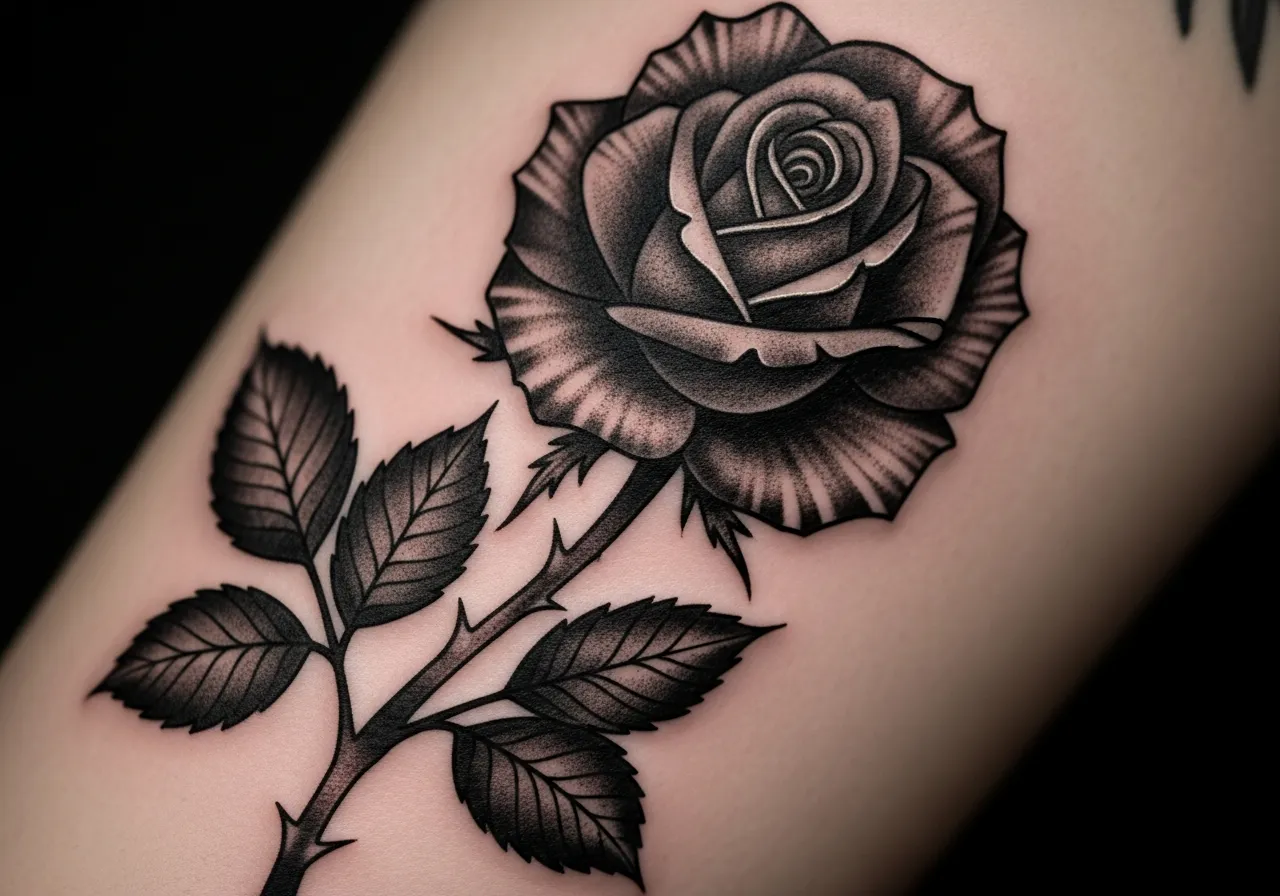 Black Rose Gothic Tattoo