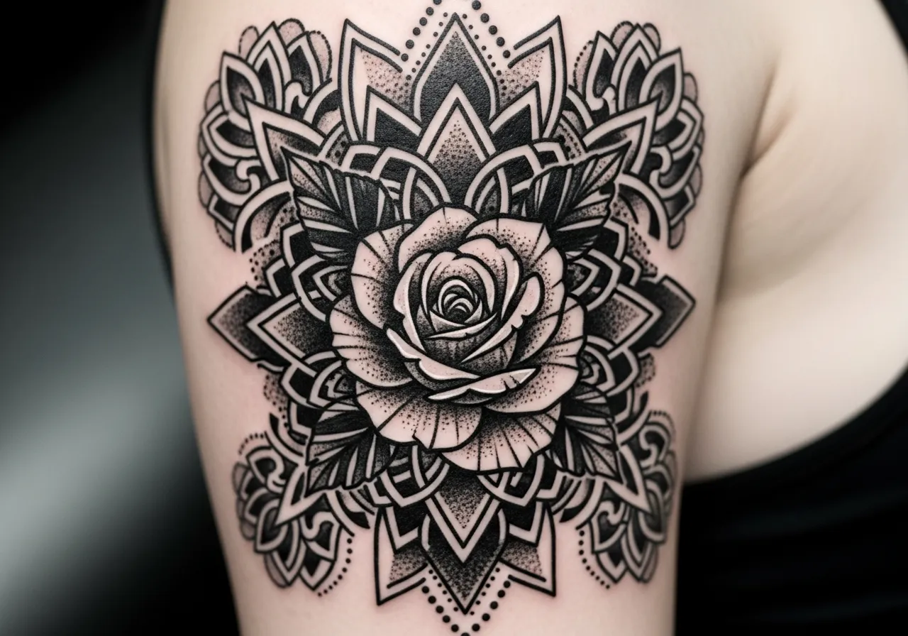 Blackwork Gothic Floral