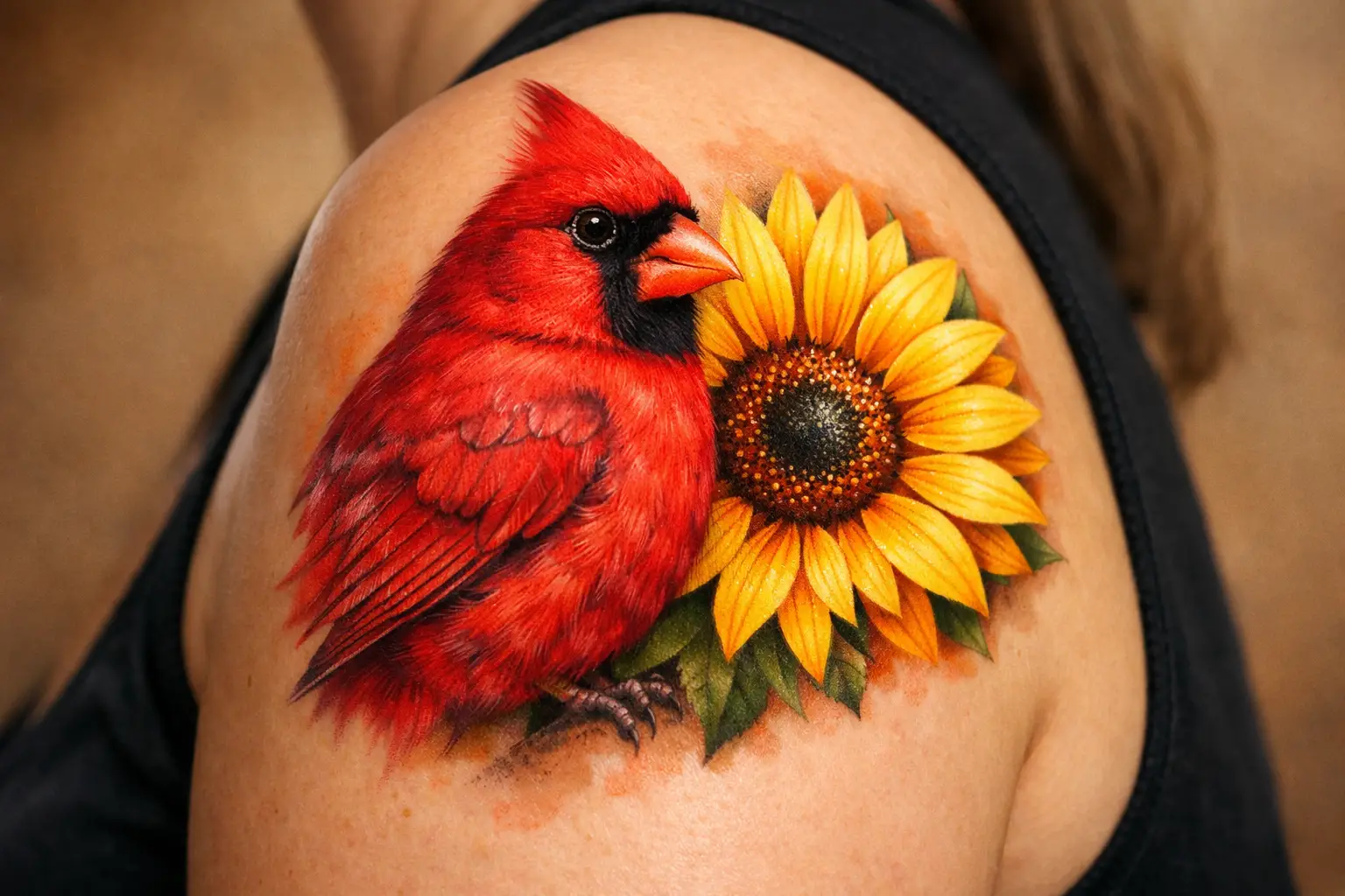 Cardinal and Sunflower Joy