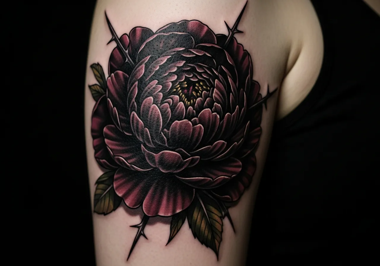 Dark Peony Gothic Tattoos