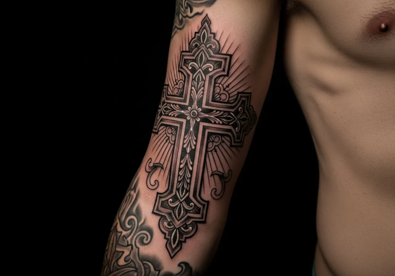 Forearm Cross Tattoo