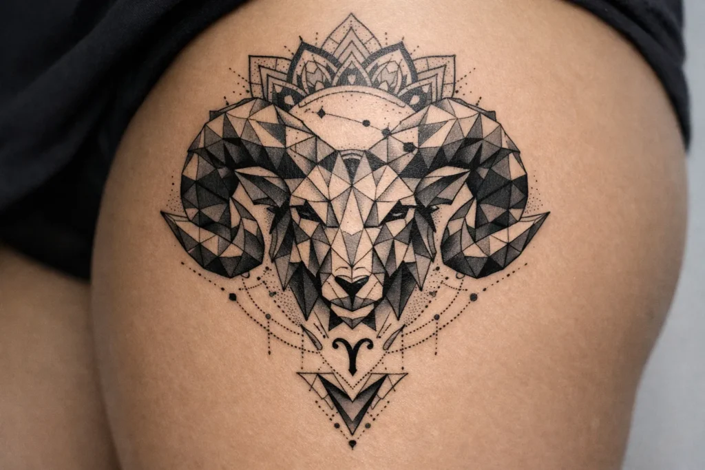 Geometric Aries Tattoos
