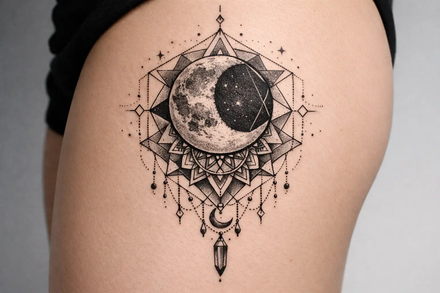 Geometric Moon Tattoos