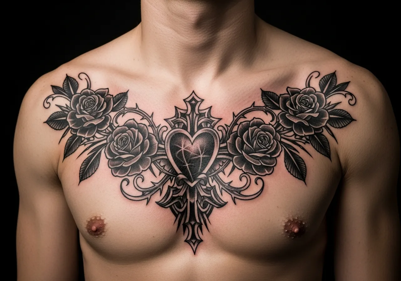 Gothic Floral Chest Pieces