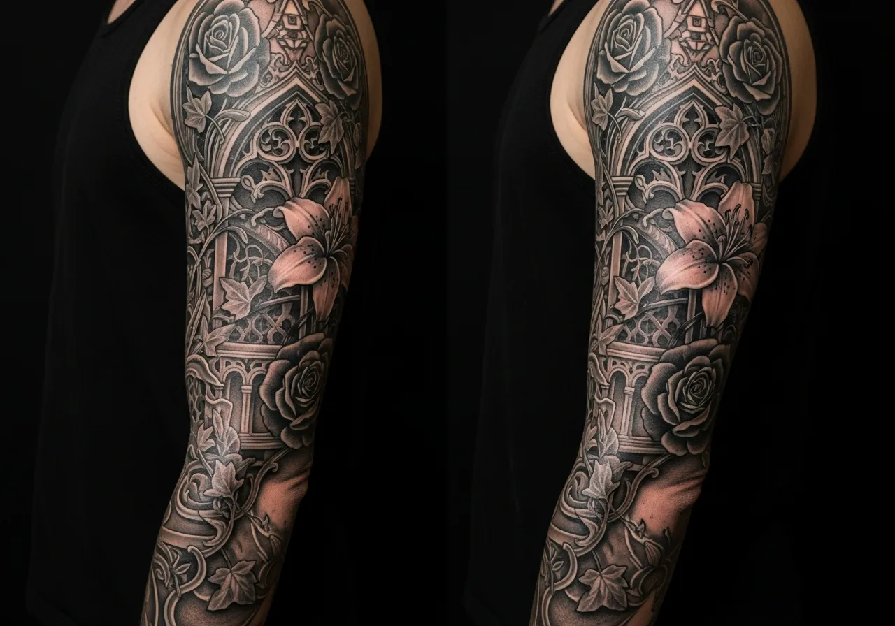 Gothic Floral Sleeve