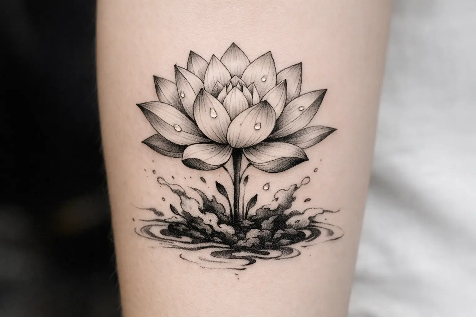 Lotus Flower Emerging from Mud