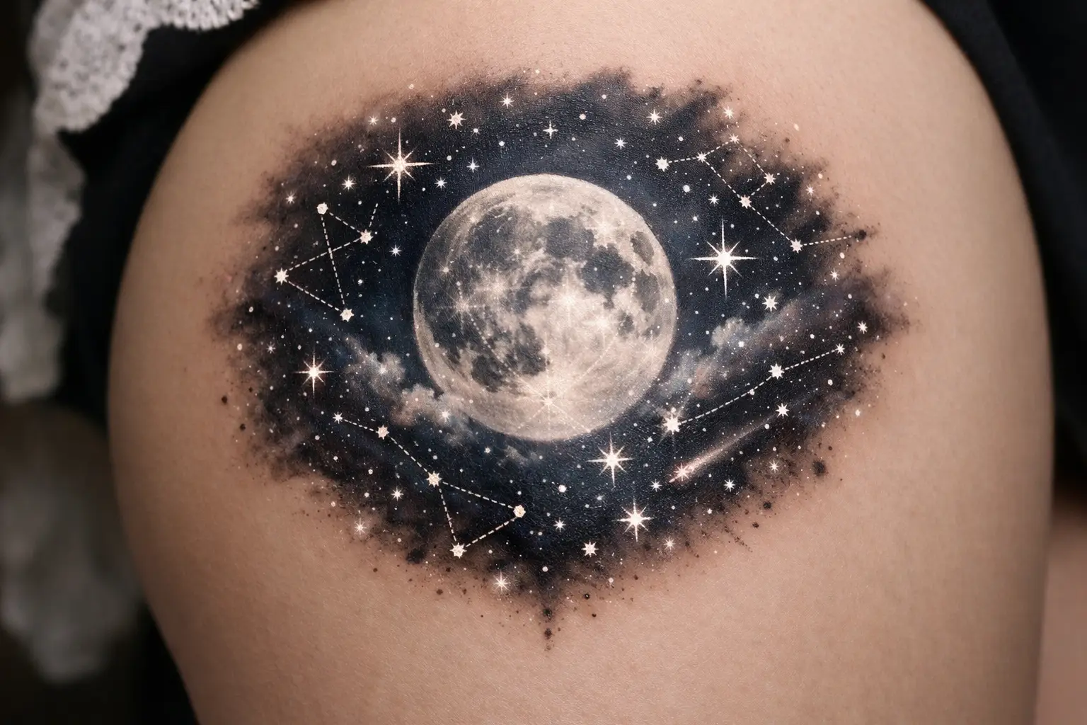 Moon and Stars Tattoos