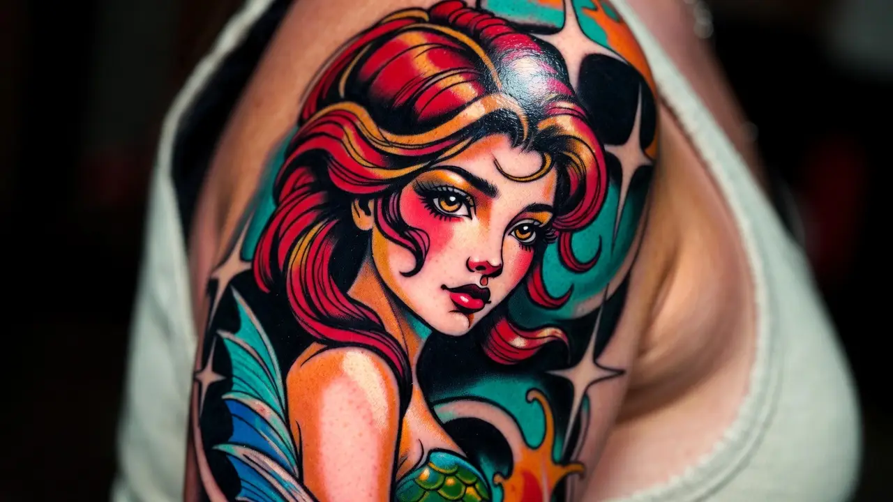 Neo-Traditional Mermaid Tattoo