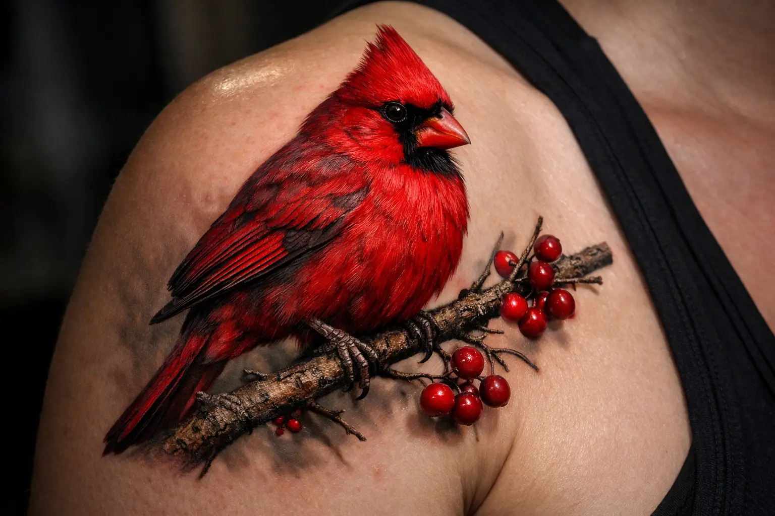 Realistic Red Cardinal Portrait