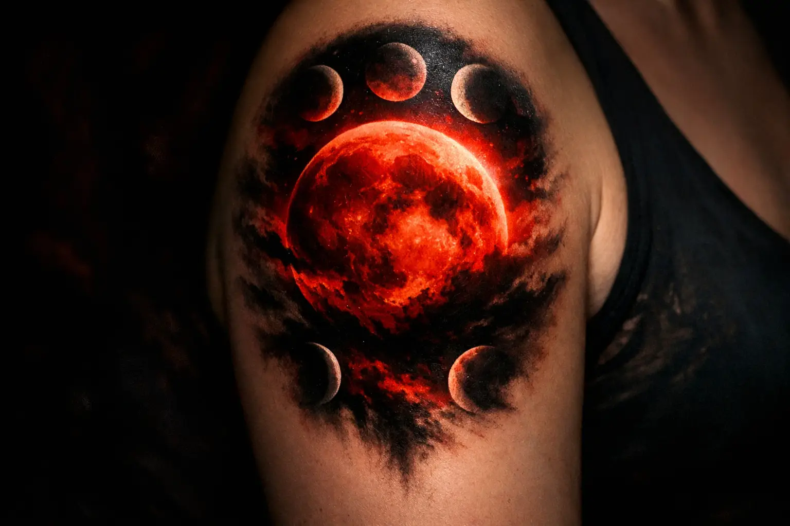 Red Moon and Blood Moon Tattoos