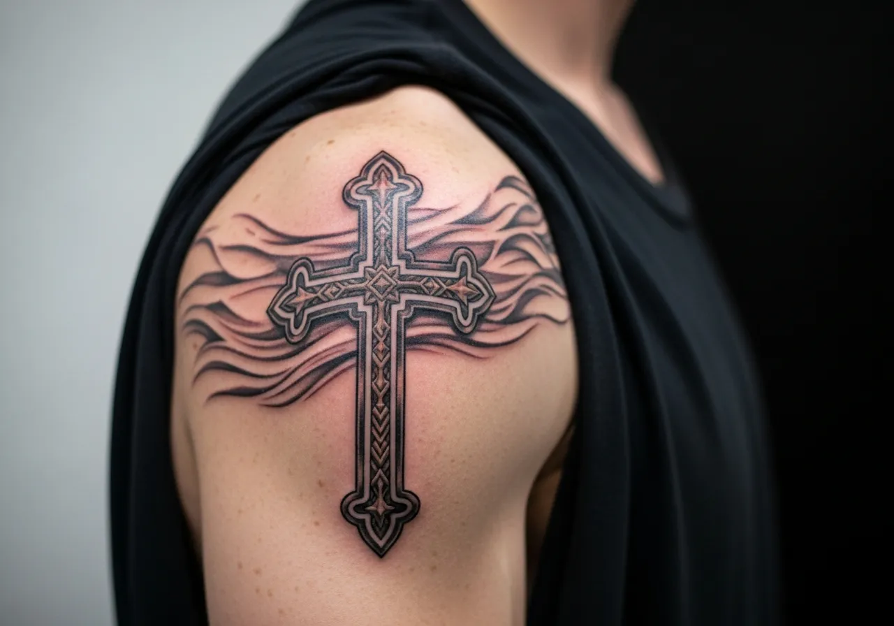 Shoulder Cross Tattoo
