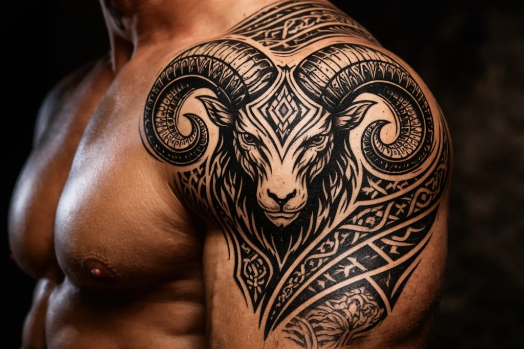 Tribal Aries Tattoos