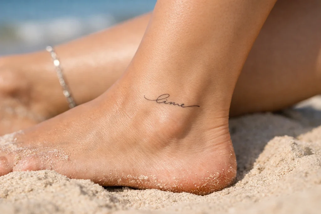 Ankle Name Tattoo