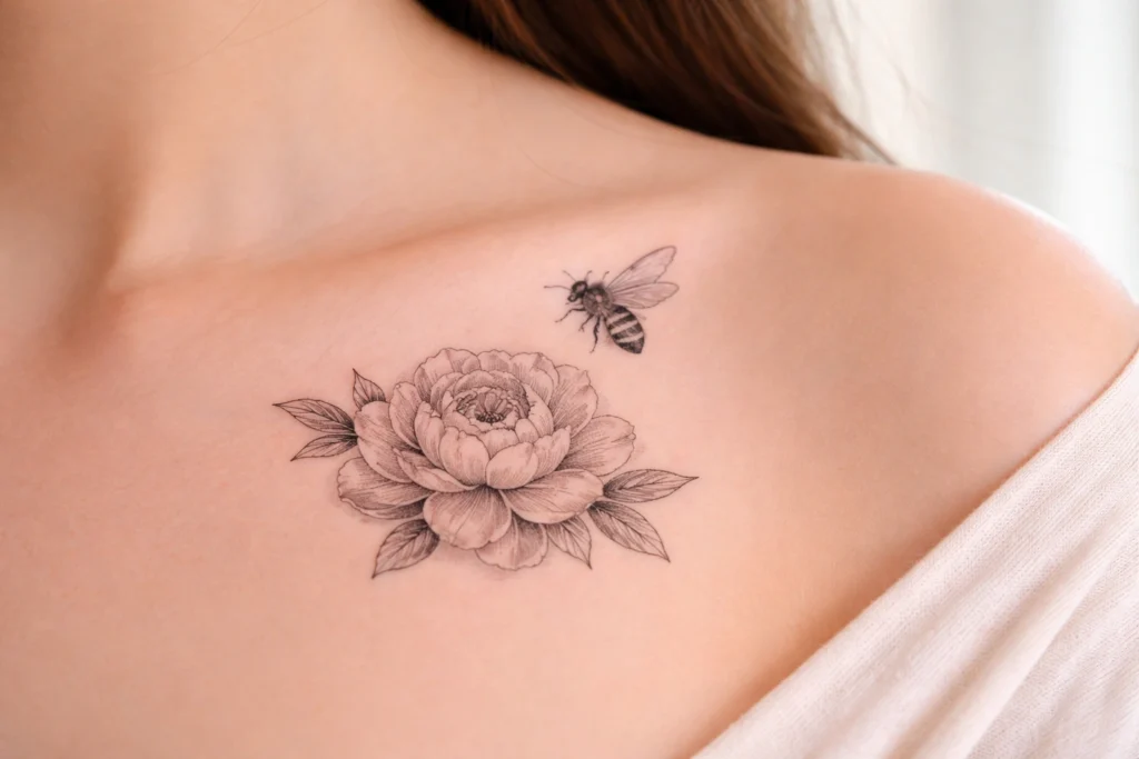 Bee and Flower Tattoo Meaning
