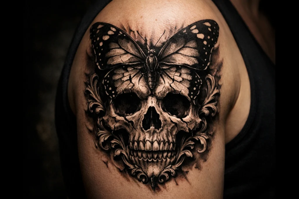Butterfly and Skull Tattoo Meaning