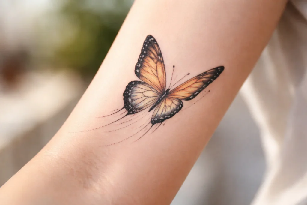 Butterfly in Flight Tattoo Meaning