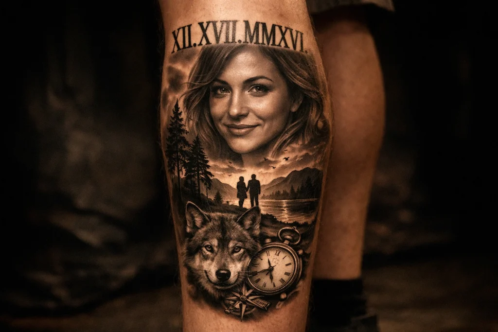 Calf Tattoos Inspired by Personal Story and Symbolism
Calf Tattoo Men Designs