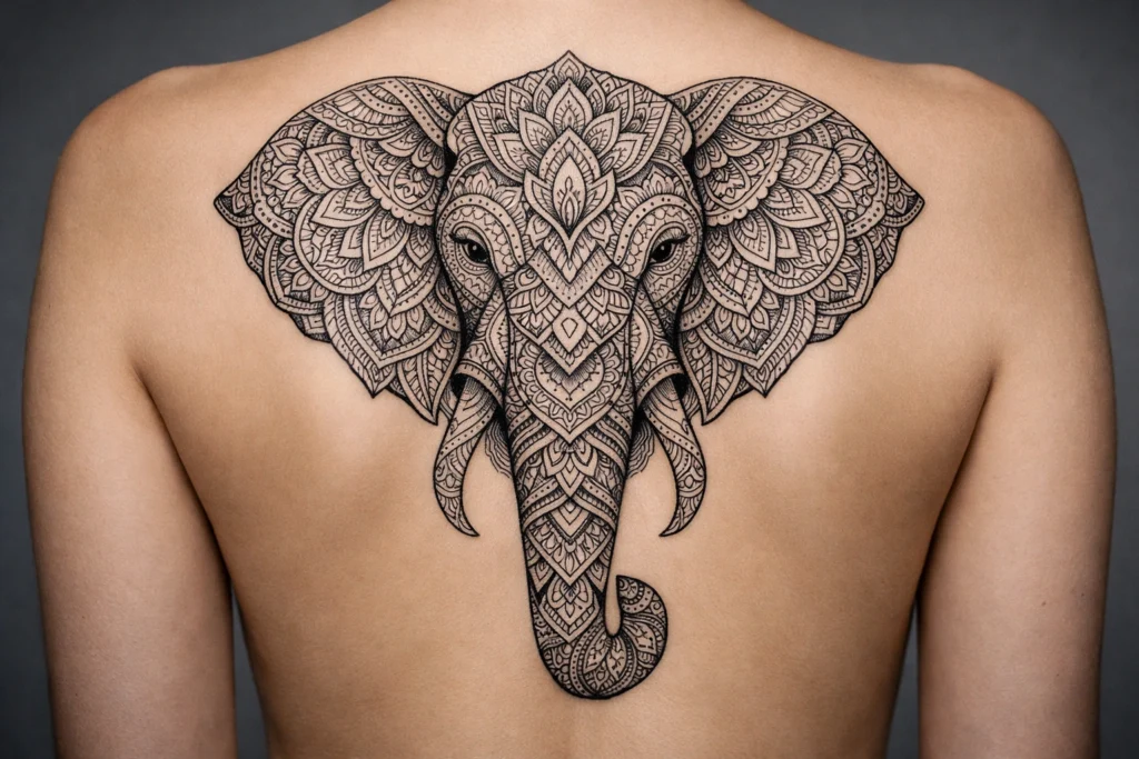 Elephant Mandala Tattoo