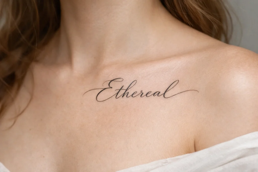 Ethereal Script Tattoo
