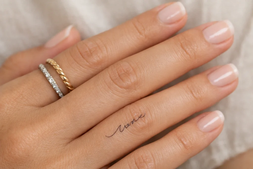 Finger Name Tattoo
