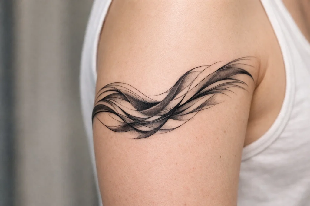 Flowing Abstract Lines Tattoo