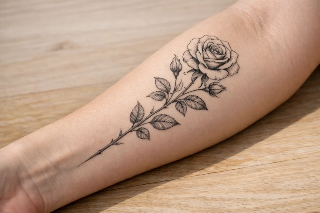 Forearm Flower Tattoo Placement