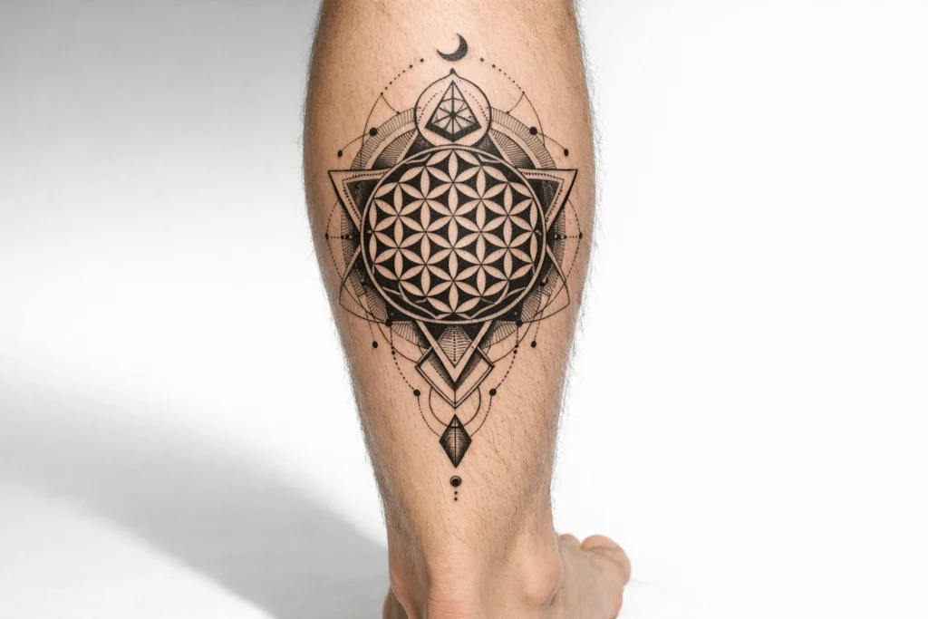 Geometric Calf Tattoos