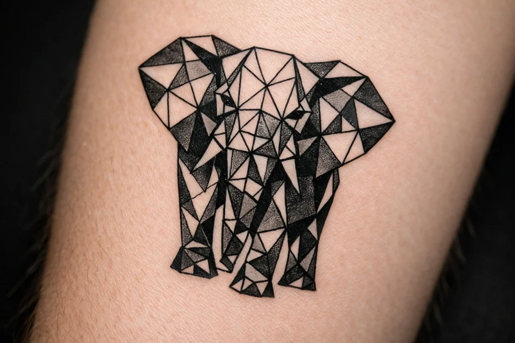 Geometric Elephant Tattoo
