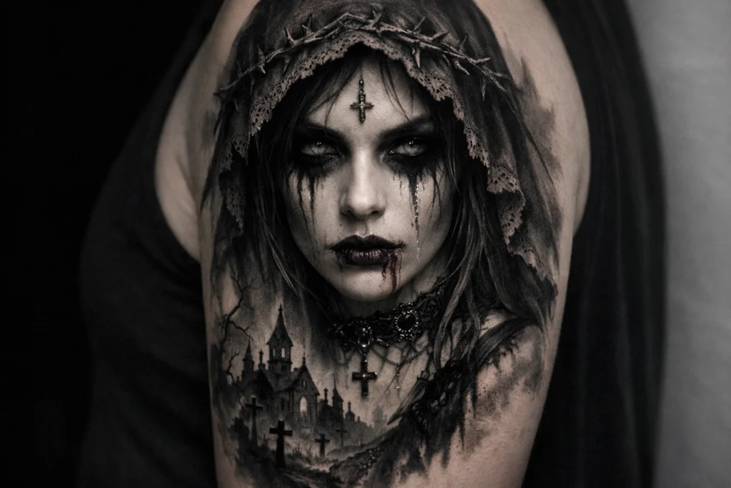 Gothic Portrait Tattoo