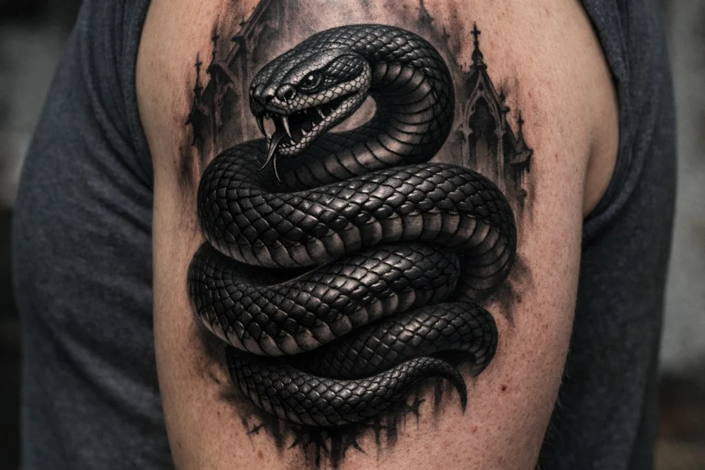 Gothic Snake Tattoo