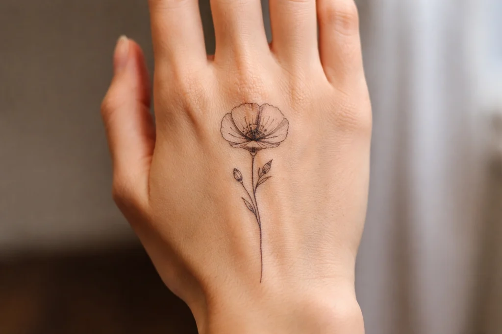 Hand Flower Tattoo Placement