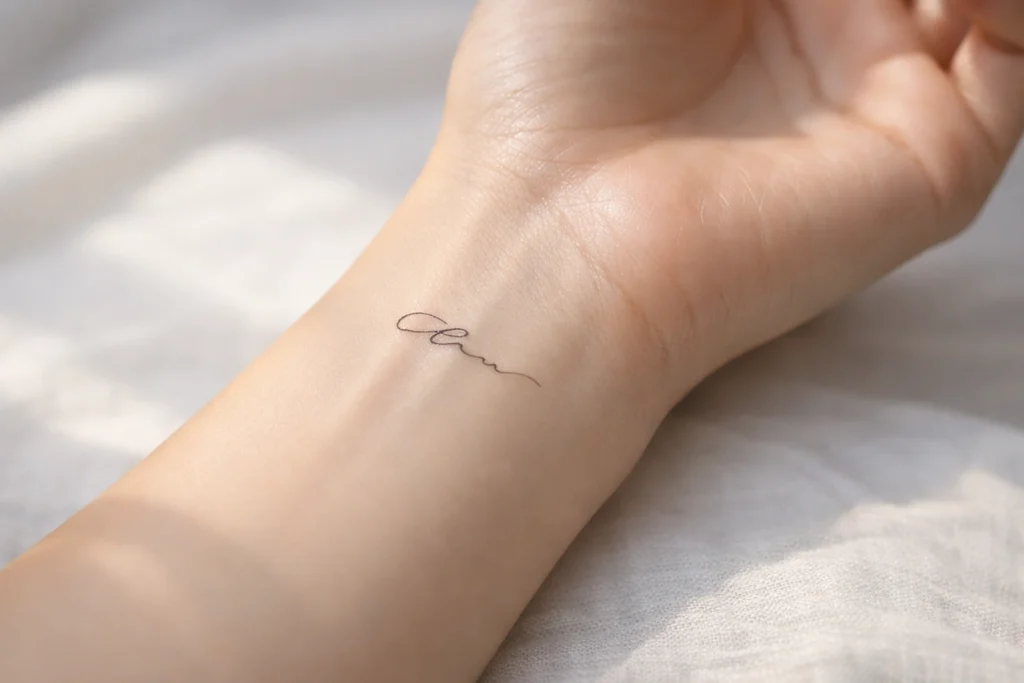 Inner Wrist Name Tattoo