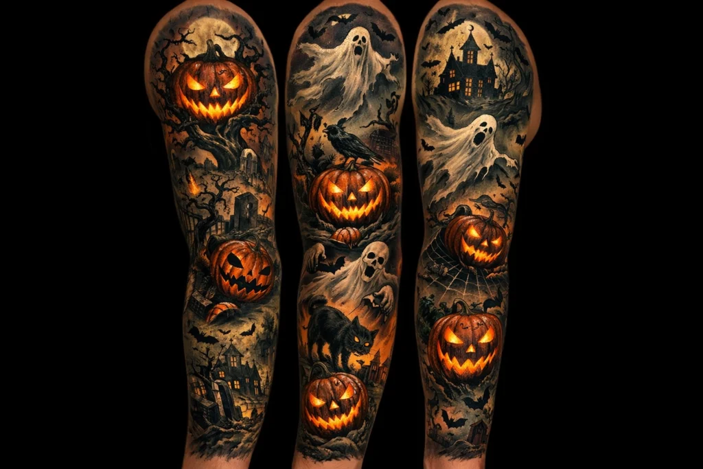 Jack O Lantern Sleeve Design