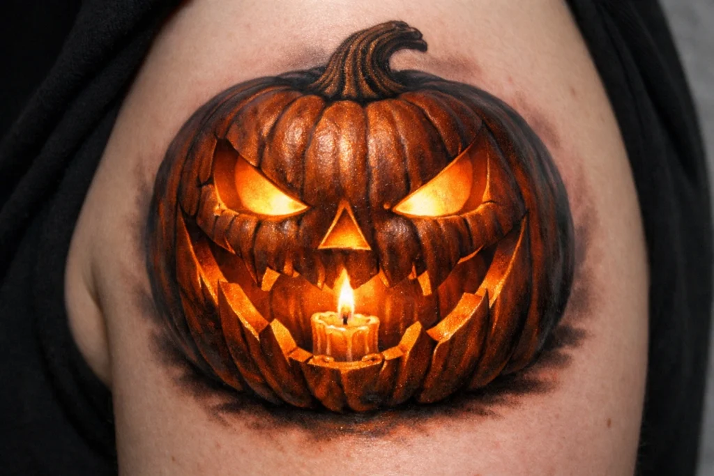 Jack O Lantern with Candle Glow