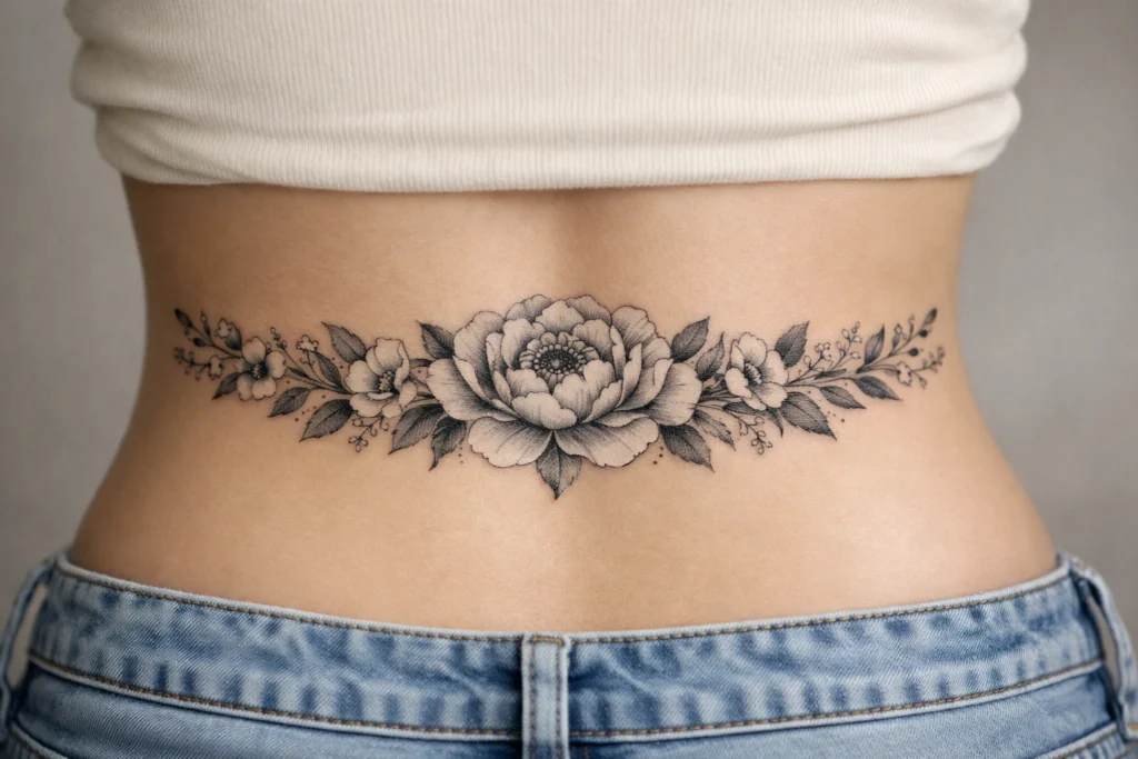 Lower Back Flower Tattoo Placement